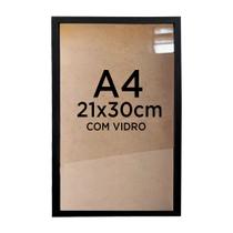 Moldura Quadro Caixa 3cm A4 21x30cm Foto Poster Ilustração Com Vidro - Várias Cores
