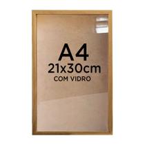 Moldura Quadro Caixa 3cm A4 21x30cm Foto Poster Ilustração Com Vidro - Várias Cores