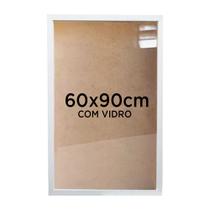 Moldura Quadro Caixa Alta 4,5cm 60x90cm Foto Poster Ilustração Com Vidro - Várias Cores