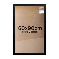 Moldura Quadro Caixa Alta 4,5cm 60x90cm Foto Poster Ilustração Com Vidro - Várias Cores