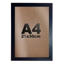 Moldura Quadro Decorativa Laqueada Kit 8 A4 21x30xm Preto