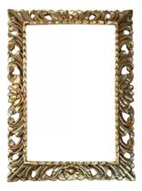 Moldura Quadro Madeira Entalhada Folhada A Ouro 55x75 cm Moldura Quadro Madeira Entalhada Folhada A Ouro 55x75 cm