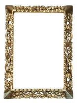 Moldura Quadro Madeira Entalhada Folhada A Ouro 55x75 cm