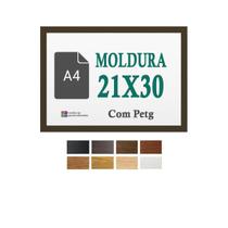 Moldura Tabaco 21X30 Cm A4 Paisagem Quadro Certificado Petg