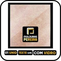 Moldura Tamanho 15x15cm - Vidro - Mdf - Pendurador