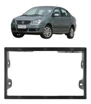 Moldura Universal 2 Din 7 Tela Frontal Aro Interno Acabamento Veicular Substituição Preto Vw