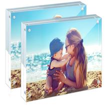 Molduras de acrílico HELPLEX 4x4 (10x10cm), pacote com 2 unidades, sem moldura