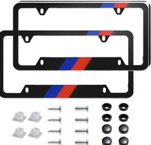 Molduras de matrícula genéricas de 2 peças compatíveis com BMW M 3 5 7 X1 X3 M3 M5 X1 X5 X6 Series (pretas para BMW), 000qkk1