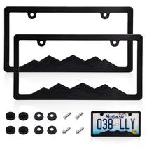 Molduras de matrícula XCLPF Mountain, pacote com 2 unidades, ABS preto, 31,5 x 15,7 cm