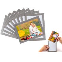 Molduras magnéticas para fotos STTMGN Sliver-Grey Border, pacote com 10 unidades 4x6