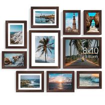 Molduras para fotos, colagem, decoração de parede, pacote com 10, marrom claro Molduras para fotos, colagem, decoração de parede, pacote com 10, marrom claro
