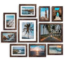 Molduras para fotos, colagem, decoração de parede, Vittanly, pacote com 10, marrom Molduras para fotos, colagem, decoração de parede, Vittanly, pacote com 10, marrom