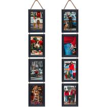 Molduras para fotos Lavezee 4x6 pretas, colagem suspensa, conjunto de 2