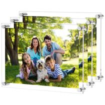 Molduras para fotos NIUBEE tamanho A3, acrílico transparente, suporte de parede, pacote com 3