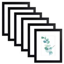 Molduras para fotos SESEAT Black Wood de 8 x 10 polegadas para parede/mesa, pacote com 6