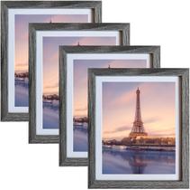 Molduras para fotos SESEAT Grey 8x10 com tapete, pacote com 4 para mesa/parede
