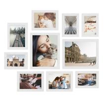 Molduras para Fotos SONGMICS - Kit Collage com 10 Molduras em Vidro Branco