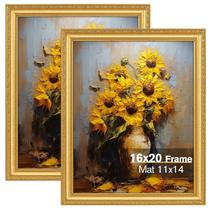 Molduras para fotos Splinterix 16x20 douradas, conjunto de 2 peças vintage