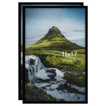 Molduras para fotos THCASITO 11x17cm pretas, conjunto de 2 para decoração de parede
