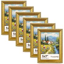 Molduras para fotos TWING Rustic Gold 5x7, conjunto de 6 para parede Molduras para fotos TWING Rustic Gold 5x7, conjunto de 6 para parede