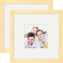 Molduras para fotos WUTL 8x8, pacote com 2 unidades de madeira maciça para parede/mesa Molduras para fotos WUTL 8x8, pacote com 2 unidades de madeira maciça para parede/mesa