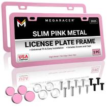 Molduras para Placas Mega Racer Rosa em Aço Inoxidável 2 Unidades Molduras para Placas Mega Racer Rosa em Aço Inoxidável 2 Unidades