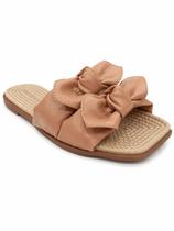 Moleca Rasteira Laço Nude Feminino Leveza Casual - Moleca Rasteira Laço Nude Feminino Leveza Casual -