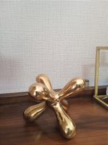 Molécula Metal Dourado- 14x 14x 14 cm