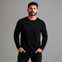 Moletinho Masculino Preto Moletom Leve e Confortavel Liso