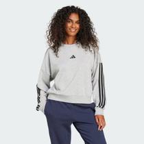 Moletom Adidas 3 Stripes Feminino Cinza Moletom Adidas 3 Stripes Feminino Cinza