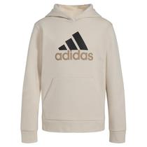 Moletom Adidas Boys de lã de manga comprida com capuz, alumina, bronzeado