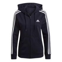 Moletom adidas feminino com capuz e ziper essentials 3-stripes gl0804