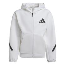 Moletom adidas Kids' Z.N.E., com zíper completo, branco/preto Moletom adidas Kids' Z.N.E., com zíper completo, branco/preto