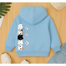 Moletom Agasalho Infantil Feminino Gatinhos Costas Estampa Fofa Frente E Costa Menina Delicada Frio