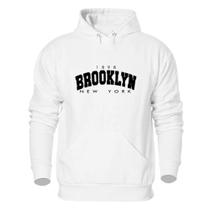 Moletom Agasalho Plus Size Canguru Flanelado Confortavel Estampa Brooklyn Com Capuz Ajustavel Moletom Agasalho Plus Size Canguru Flanelado Confortavel Estampa Brooklyn Com Capuz Ajustavel