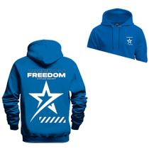 Moletom Algodão Canguru Inverno Premium Estampado Freedon Frente Costas