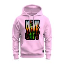 Moletom Algodão Canguru Inverno Premium Estampado New York Abertura