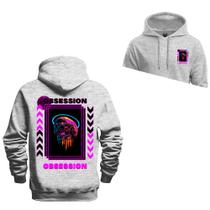 Moletom Algodão Canguru Inverno Premium Estampado Obsession Frente Costas