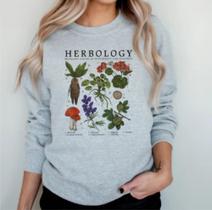 Moletom Algodão Herbology Plants Blusa de Frio Sem Capuz Gola Redonda Unissex