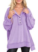 Moletom AlvaQ Pullover para mulheres, glicínias soltas de inverno