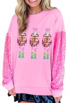 Moletom Aonoall Christmas Nutcracker com lantejoulas bordado