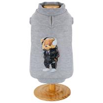 Moletom Basic Urso Mescla Cinza para Cães - GG Moletom Basic Urso Mescla Cinza para Cães - GG