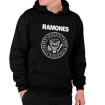 Moletom Básico Com Capuz Estamapdo Banda Ramones Logo Rock