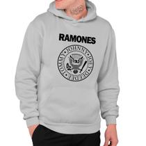 Moletom Básico Com Capuz Estamapdo Banda Ramones Logo Rock