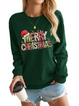 Moletom Bellcoco Merry Christmas feminino Gnomos Santa Green