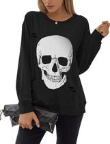 Moletom Blooming Jelly Halloween Skull Graphic 2024 para mulher