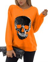 Moletom Blooming Jelly Halloween Skull Graphic feminino 2025 Moletom Blooming Jelly Halloween Skull Graphic feminino 2025