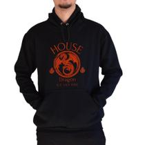 Moletom Blusa Abrigo Flanelado Unissex Estampa Casa Dragão Gelo e Fogo