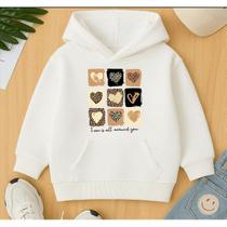 Moletom Blusa De Frio Agasalho Canguru Infantil Feminino Quadrinhos Corações Fofo Menina Delicada