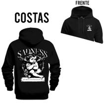 Moletom Blusa De Frio Algodão Confortável Estampado Sadness